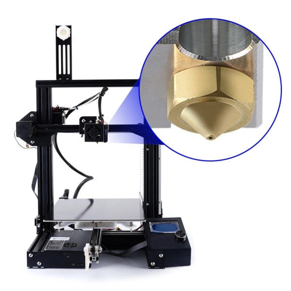 10 st E3D V6 mässingsmunstycke 0,2/0,3/0,4/0,5/0,6/0,8/1,0 M6 gängad koppar för 1,75 filament V5 V6 Hotend 3D-skrivardelar 0.6mm