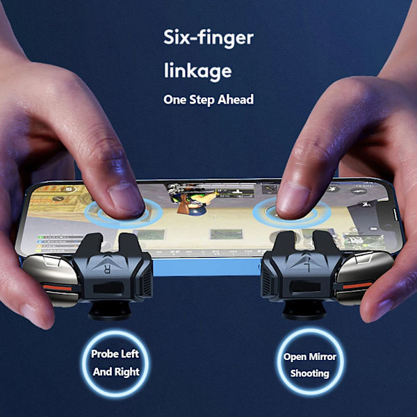 G21 Mobile Phone Game Trigger Gamepad Joystick 6-finger Sikta Shooting L1 R1 Knapp för telefon Android för PUBG Game Controller G21