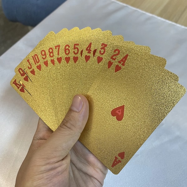24K gyllene spelkort Plast Poker Däck Folie Pack Magic vattentätt kort Present Collection Gambling Brädspel A490