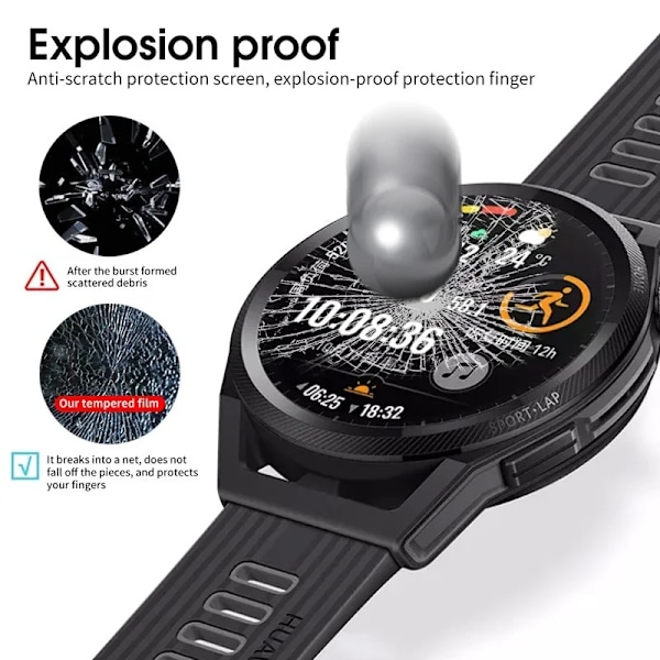 Härdat glas för Huawei Watch GT 2 3 GT2 GT3 Pro 46mm GT Runner Smartwatch Skärmskydd Explosionssäker Film Tillbehör 5PCS For GT Runner