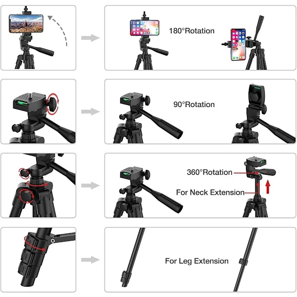 103cm Lättvikts Kamerastativ För Mobil Tripod Kamera Portabel SLR Bluetooth-kompatibel Skrivbords Kam Stativ Monopod Smartphone Silver