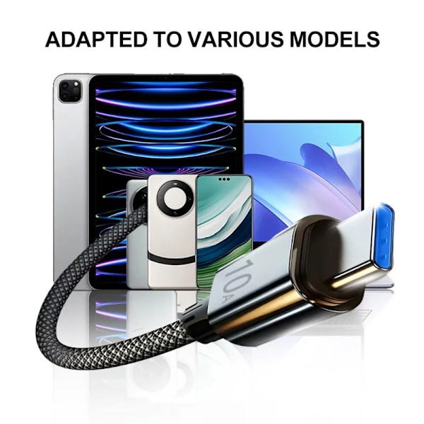 10A Snabbladdningsdatakabel 120W 1m/1.5m/2m Anti-brott Nylonflätad för Samsung Huawei Xiaomi IPhone Oneplus Snabbladdare 2m