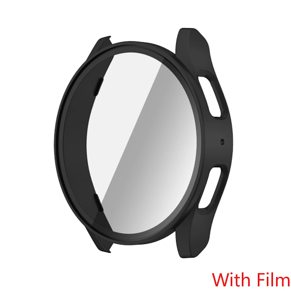 Härdat Glas+Skal för Samsung Galaxy Watch 7 44mm 40mm Skärmskydd Allround Stötfångarskal för Galaxy Watch 7FE 40 44mm Black For Watch 7 40mm