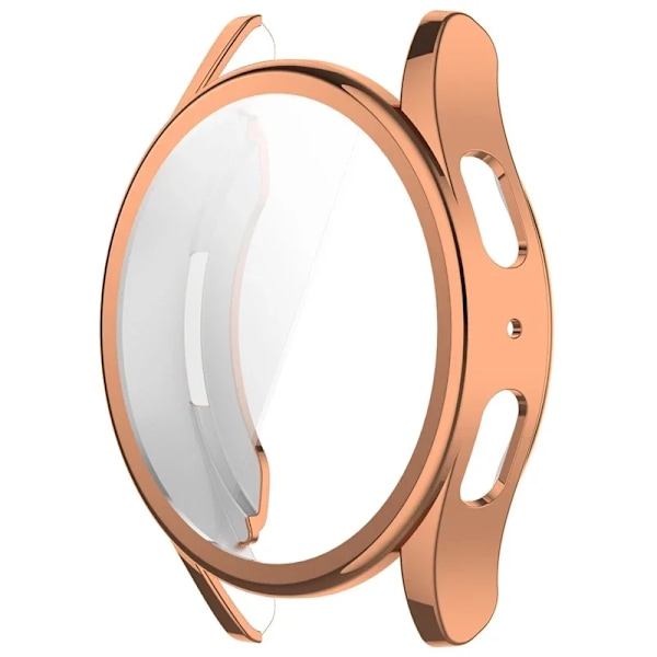 Silikon TPU Fodral Glas För Samsung Galaxy Watch 7 40mm 44mm Fulltäckande Skärmskydd Stötfångare för Watch7 44mm 40mm Skal Rose Gold Galaxy Watch 4 40MM