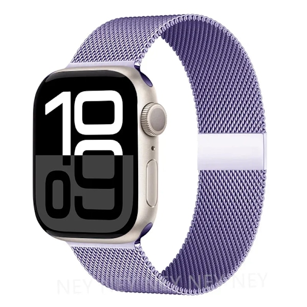 Milanese loop för Apple Watch armband 45mm 44mm 40mm 41mm 42mm-46mm stjärnljus armband iwatch serie 8 7 6 5 SE 9 10 Ultra 2 49mm Lavender 14 38-40-41-(S10)42mm