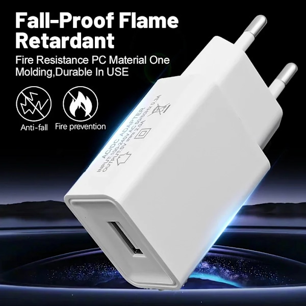 5V 2A Hem Rese Laddare Ström Universal Telefon EU US Laddningsadapter För IPhone 15 14 Samsung Huawei 2Pcs EU 5V1A