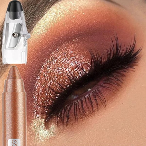 Ny pärlemorskimrande ögonskuggspenna Glitter Silkworm Liner Pen Highlighter Långvarig matt ögonskugga Stick Eyes Makeup Kosmetik 08 with Sharpener