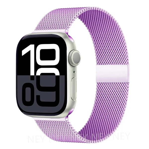 Milanese loop för Apple Watch armband 45mm 44mm 40mm 41mm 42mm-46mm stjärnljus armband iwatch serie 8 7 6 5 SE 9 10 Ultra 2 49mm Light Purple 38 38-40-41-(S10)42mm