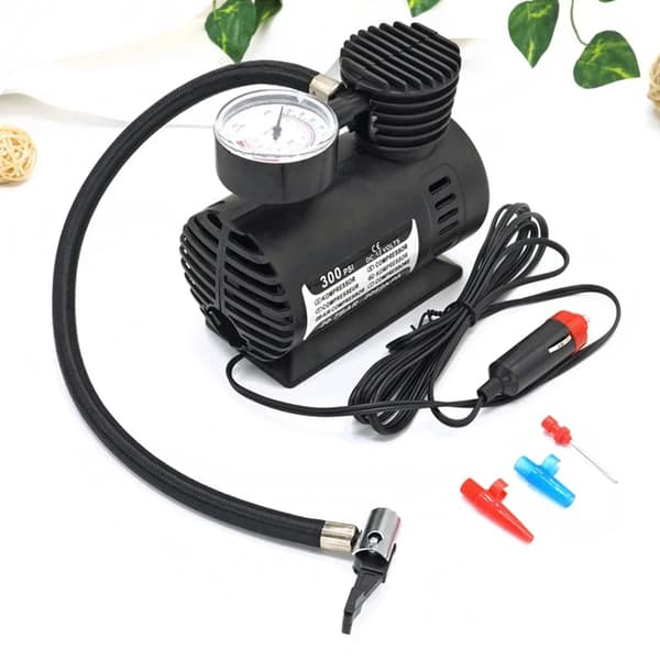 Däckpump 12V Bärbar Bil / Automatisk Elektrisk Pump Mini Luftkompressor / Tryckpump Uppblåsningsverktyg För Bil. black