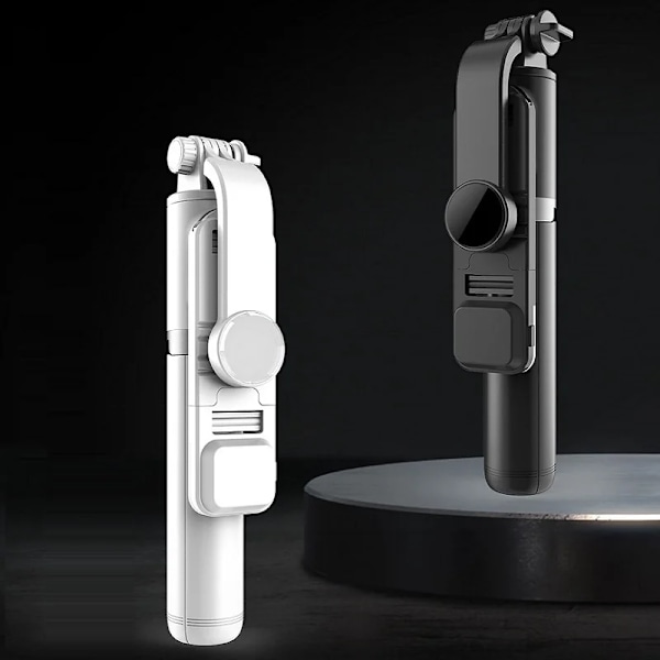 Portabelt stativ för telefon Selfie Stick med LED-fyllningsljus Utdragbart telefonstativ för Tiktok Video Live Bluetooth Fjärrkontroll Q02 Black