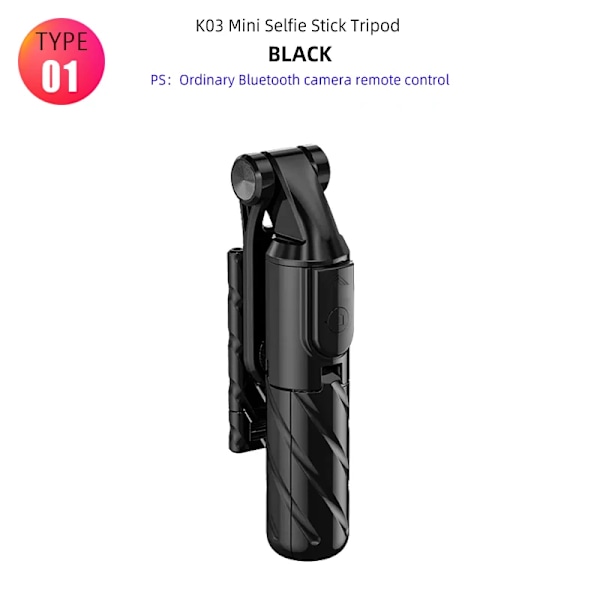 3-i-1 Selfie Stick Telefonstativ Utdragbar Monopod Med Video Bluetooth-kompatibel Fjärrkontroll för iPhone 14 IOS Android SmartPhone Type 1 K03