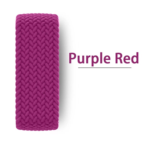 Armband för Apple Watch 44mm Band 45mm 42mm 40mm 38mm 41mm Ultra 49mm Flätad Solo Loop Armband correa iwatch Series 9 SE 8 7 6 5 10purple red S