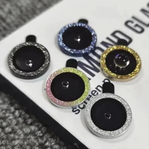 3Rings Glitter Kameralinsskyddsfilm För Samsung Galaxy S24 FE S24Plus S24+ S23FE S23 Plus S23+ Metall Glas Diamantlock Gold For S23 FE