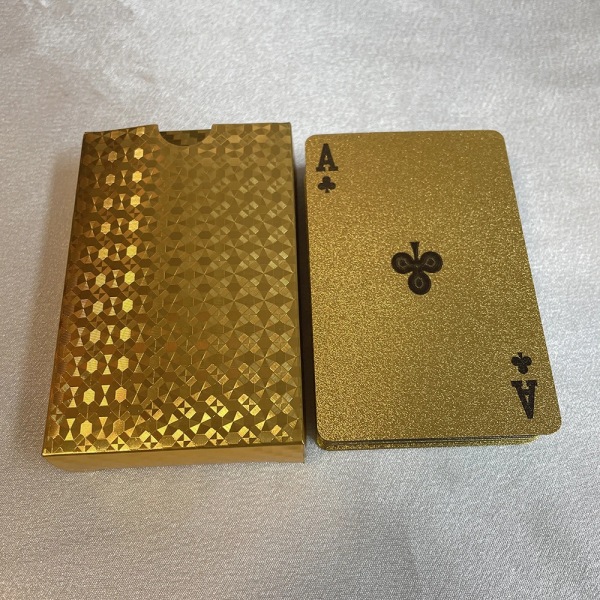 24K gyllene spelkort Plast Poker Däck Folie Pack Magic vattentätt kort Present Collection Gambling Brädspel A491