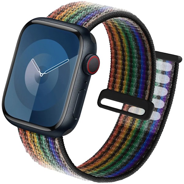 Strap För Apple Watch Band 44Mm 40Mm 45Mm 41Mm 49Mm 42Mm 38Mm 45 Mm Nylon Armband 8 7 Se 6 5 4 3 Ultra 2 Bander Pride Edition black 38mm-40mm-41mm