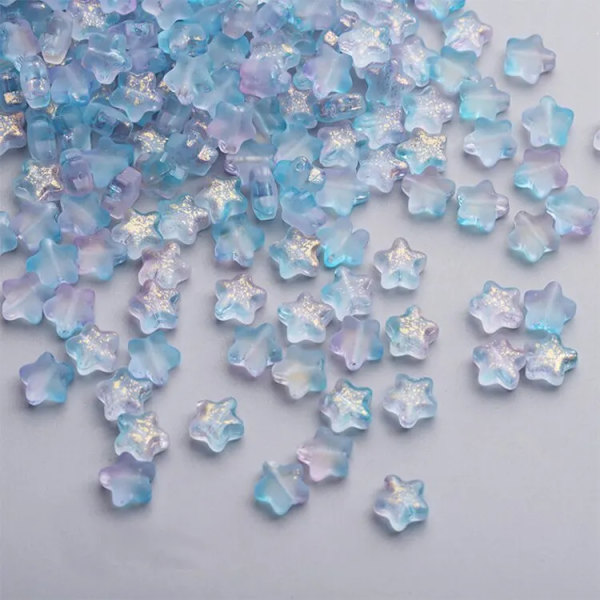 50 st färg stjärnpärlor 8 mm tjeckiskt glas löst mellanlägg för smyckestillverkning Hårnål Handgjorda gör-det-självtillbehör Spark purple 50pcs