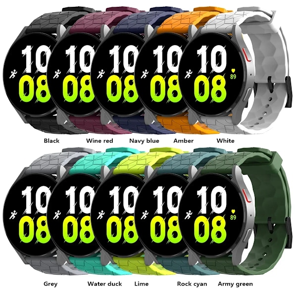 20mm 22mm Silikonarmband för Samsung Galaxy Watch 7/6/5/4 44/40mm 6 4Classic Gear S3 Universal Armband för Huawei GT3 4Pro Black Grey 20mm