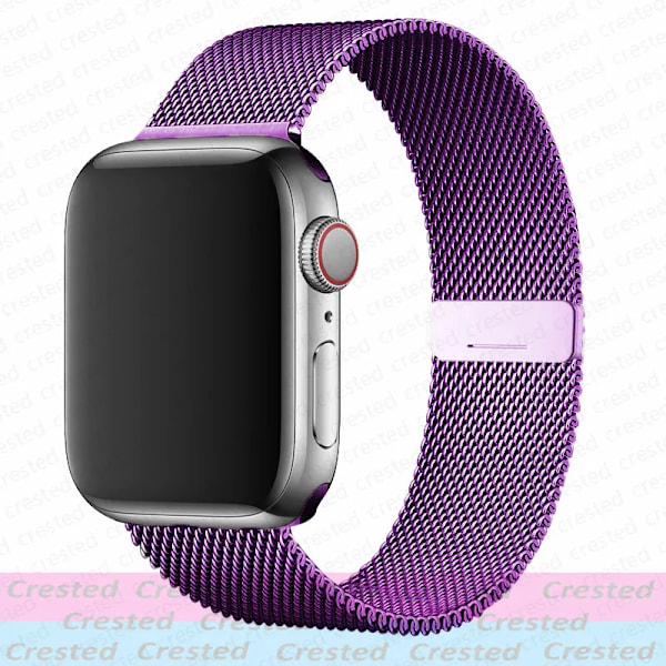 Milanese Loop Armband för Apple Watch Band 44mm 40mm 45mm 41mm 49mm 46 42mm correas armband iWatch serie 3 6 se 7 8 9 ultra 2 10 purple S10-46 42 44 45 49mm