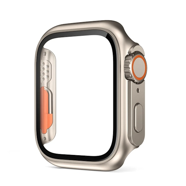 Glas+Fodral för Apple Watch 44mm 45mm 41mm 40mm 42mm 38mm Skärmskydd Omslag Byt Ultra Stötfångare iWatch Series 9 8 7 SE 6 5 Titanium Series 7 8 9 41MM