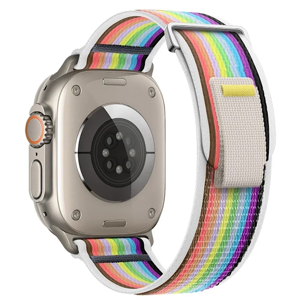 Trail Loop Strap För Apple Watch Ultra 2 49Mm Serie 9 8 7 45Mm 41Mm Sport Nylon Armband För Iwatch 6 5 4 3 Se 44Mm 40Mm 42Mm White Rainbow For 38mm 40mm 41mm