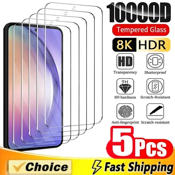 5-pack Skärmskydd för Samsung Galaxy A55 A54 A13 A53 A52 A12 A22 A33 A32 A51 A52S A35 A72 A71 A14 S10E S20FE Härdat Glas For Samsung S20FE Tempered glass