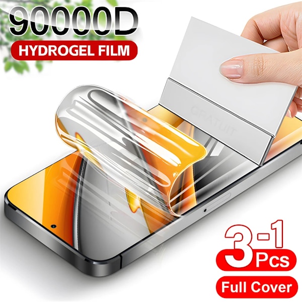 1-3 st Hydrogel Film för Xiaomi Poco F5 F4 F3 X5 X3 X4 GT M4 10T 11T Pro Full Cover Skärmskydd för Redmi Note 12 11 10 9 For Redmi Note 12 4G 3 Pieces