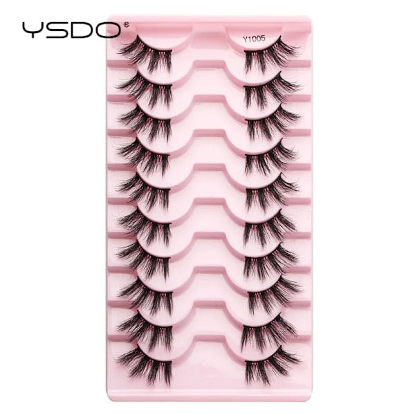 Lashes 3/10 Par Half Lashes Katt Öga Naturliga Långa Snor 3D Mink Ögonfransar Full Remsa Lashes Makeup Förlängning Verktyg 10 pairs-  Y1005