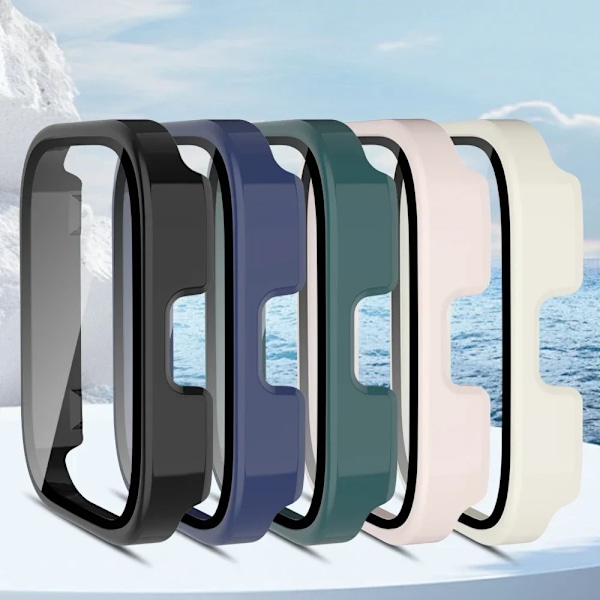 PC+Glas för Amazfit Bip 5 Unity Skal Smart Klocka Skärmskydd Heltäckande Skyddande Stötfångare för Amazfit Bip 5 Unity Ivory White Amazfit Bip 5 Unity