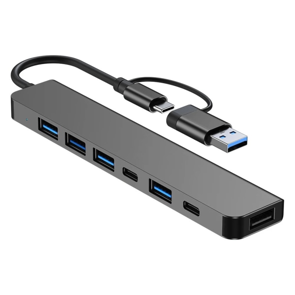 Adaptator USB Type C Plug and Play, 7 och 1, 6 000 portar S6, 3.0 portar USB Type C vers lecteur de carte, 5W PD för PC CHINA