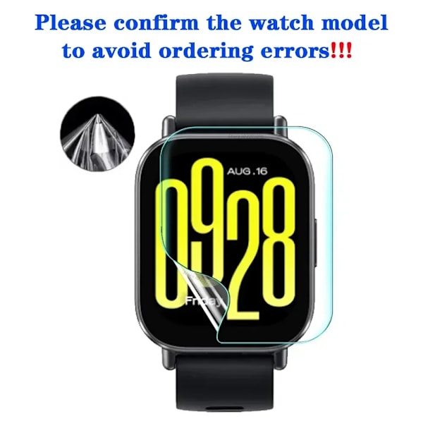 Hydrogelfilm för Xiaomi Redmi Watch 5 Active/5 Lite 9D Böjd Mjukt Skärmskydd för Redmi Watch 4 3 Active 3Lite SmartWatch 2 PCS Redmi Watch 3 Lite