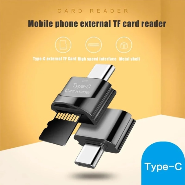 Extern föreläsare av typ C för bärbar telefon, mini USB C TF, minneskortadapter SD för Xiaomi, Samsung, Huawei Type C