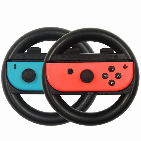 2st Handtag Racing Wheel Controller för Nintendo Switch & Switch OLED-modell Joy-Con Mario Kart 8 Deluxe ABS-material Red And Blue Suit