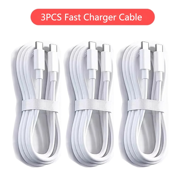 NNBILI 3st Universal 100W Snabbladdare USB C Till Typ C Snabbladdningskabel Datakabel Sladd För Samsung HUAWEI Xiaomi USBC Kabel 3Pcs 2m