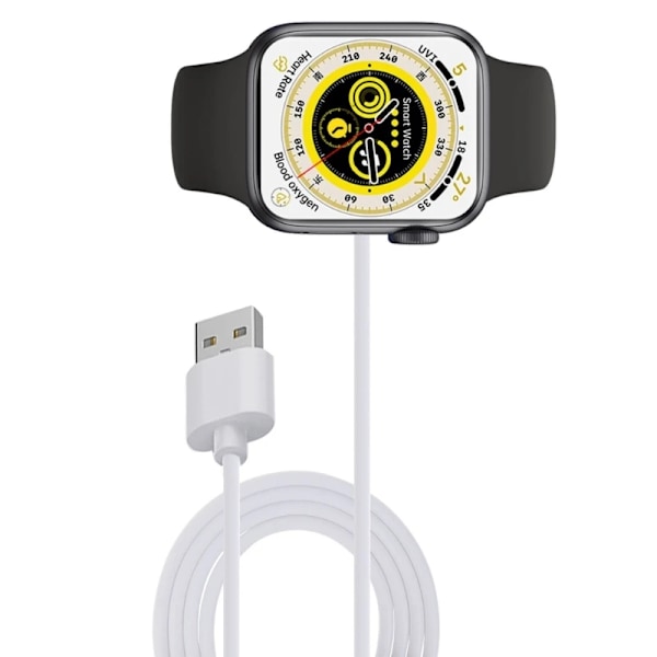 5V USB Magnetisk Smartwatch Laddare Laddningskabel Smartklocka Laddningsdocka Sladd för S8 Pro/DT3/S8 PRO MAX/X8/X7 Plus/X22Pro White