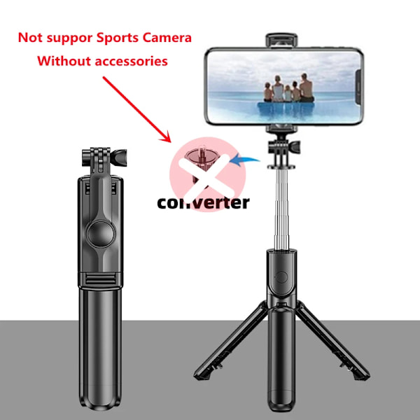FGCLSY Trådlös Bluetooth Selfie Stick Mini Portabelt Stativ Med Fjärrkontroll Fotograferingsstativ För Alla Smartphones Sportkamera Not supprt Camera