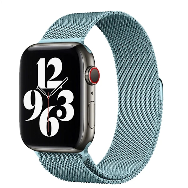 Milanese Loop för Apple Watch armband 44mm 40mm 45mm 41mm 42-38-44mm rem ultra 2 49mm metallarmband iwatch series 9 8 7 6 SE 5 4 3 tourquise 26 41mm-40mm-38mm