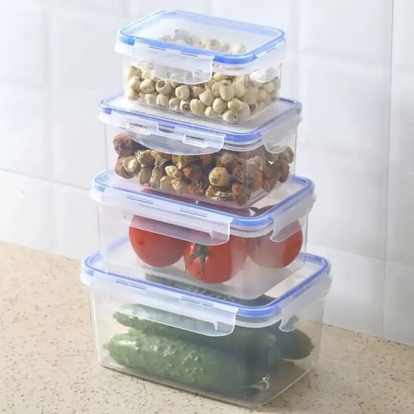 Förseglad Kylskåp Förvaringslåda Med Lock Plast Trasparent Crisper Stackbar Färskåp Mikrovågsugn Uppvärmd Lus Rutor 2200ml 1pc