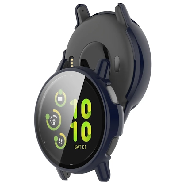 PC+Glas för Garmin Vivoactive 5 Fodral Smart Watch Skärmskydd Allround Skyddsskal för Garmin Active 5 Skyddande Stötfångare Clear