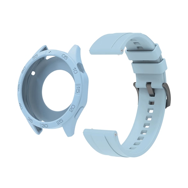 Silikonarmband för Huawei Watch GT4 GT5 46mm Ersättningsarmband + Skyddsfodral Light Blue Bundle Huawei GT4 GT5 46mm