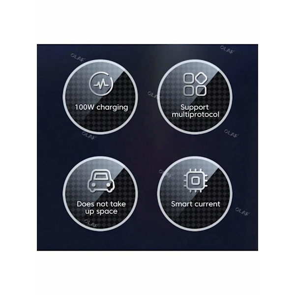 Olaf Mini 100W Pd Qc Pull Ring Snabb Laddning Billaddare Usb C Biltelefonladdare Adapter Kompatibel Med Iphone 13 12 Xiaomi Huawei Black