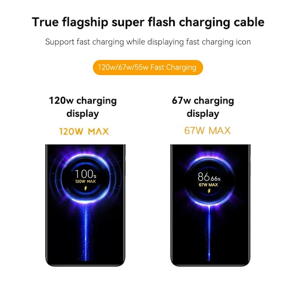 Xiaomi Original USB Typ C-kabel 120W 67W Turbo Snabbladdare Mi 15 14 13 12T Pro 12 11 Ultra Poco X6 X7 Redmi Note Black Shark 5 2p upgrade c to a 1.8m(5.9ft)