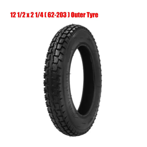 12 tums däck 12 1/2 x 2 1/4 ( 62-203 ) Passar många elektriska gasskotrar och elcykel 12 1/2X2 1/4 hjuldäck innerslang outer tyre