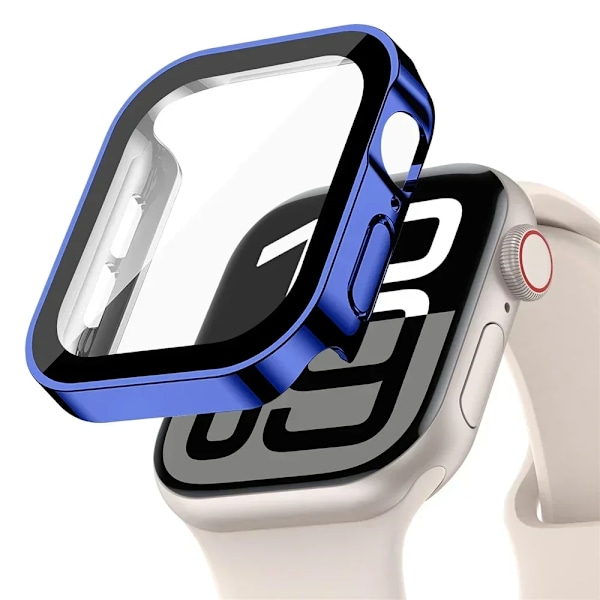 Skal för Apple Watch 10 Fodral 46mm 42mm 45mm 41-44-40mm Härdat Glas Skärmskydd Serie 7 8 9 SE 5 Apple Watch Tillbehör Plating midnight 14 Series 9-7-8 41mm