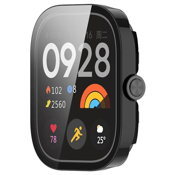 Hårt PC-skal + Härdat glas för Redmi Watch 5 Smartwatch Skärmskydd Glas Skal Tillbehör Deep Pink Redmi Watch 5