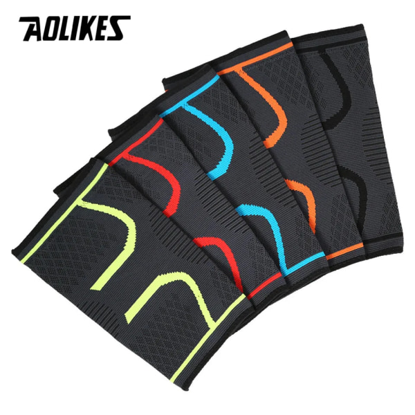 1 ST Fitness Löpning Cykling Knästödshängslen Elastisk nylon Sportkompression Knäskyddsfodral för basket volleyboll Black S