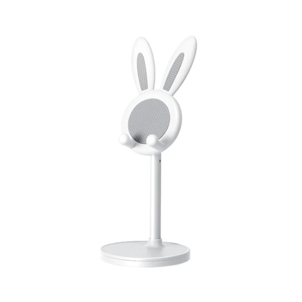Cartoon Bunny Desktop Mobiltelefon Hållare Ställ Smartphone Tabletfäste Justerbar Teleskoplyft Lazy Bracket White