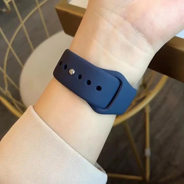 Silikone Rem För Apple Watch Band 44Mm 40Mm 45Mm 41Mm 49Mm 42Mm 38Mm Korpus Armband Iwatch Ultra 2 Serien 7 Se 3 4 5 6 89 Starlight 42 44 45 49 mm M-L