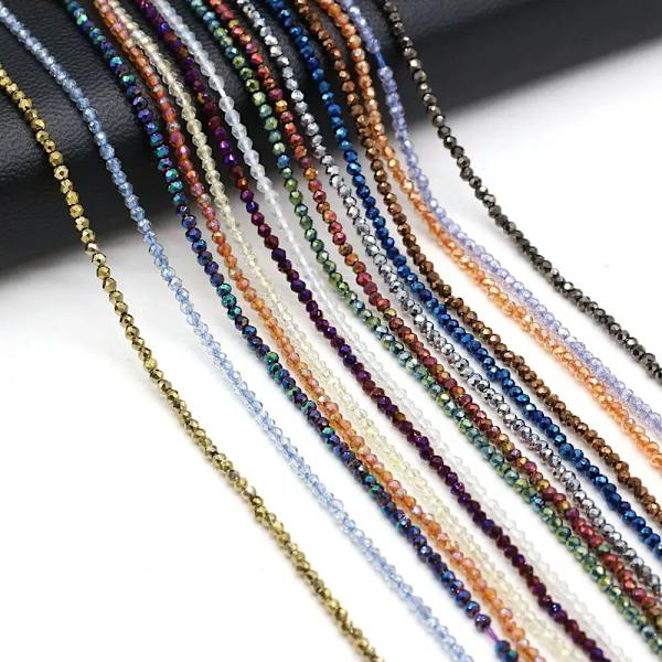2 mm 2 st/ Set Natursten Spinell Färgglada Små Pärlor Fasettslipade glaspärlor för smyckestillverkning DIY Halsband Armband Tillbehör Red