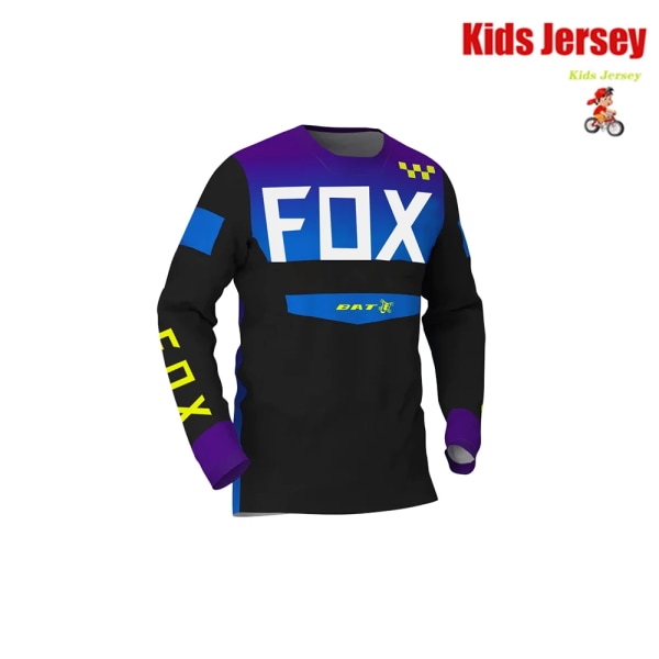 BAT FOX Kids Downhill-tröja Camiseta Enduro MTB-tröja Quick-Dry Barn Offroad DH Mountain Bike Motocross-tröjor KA-AL106 XL