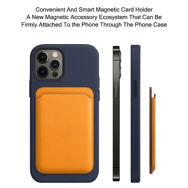 Magnetisk plånbokskorthållare i läder Macsafe telefonställ för Magsafe IPhone 15 14 13 Pro Max Mac Safe Support Telefonfäste Cherry